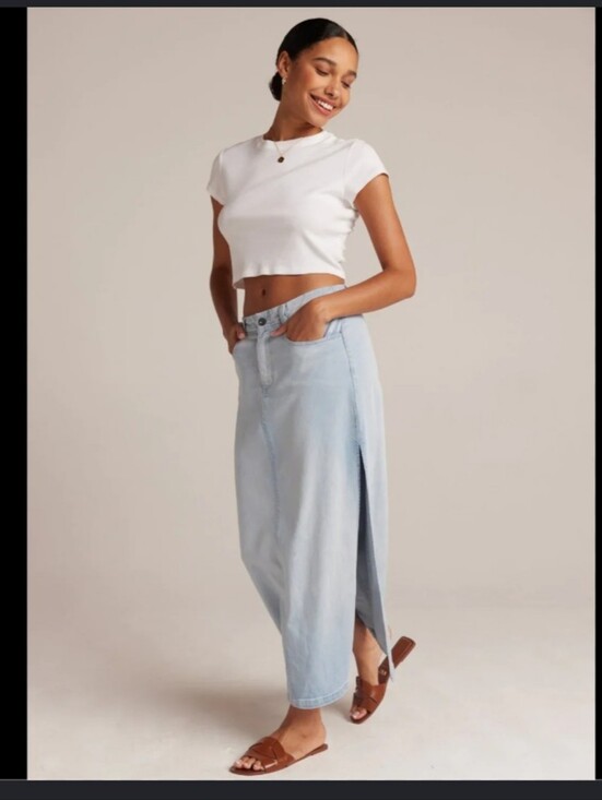 Bella Dahl Dresses & Skirts - Bella Dahl Indigo Tencel Cotton Stretch Skirt Ocean Mist Size 25